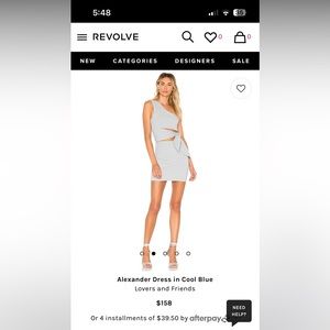 revolve lovers and friends alexander dress cool blue size M mini dress